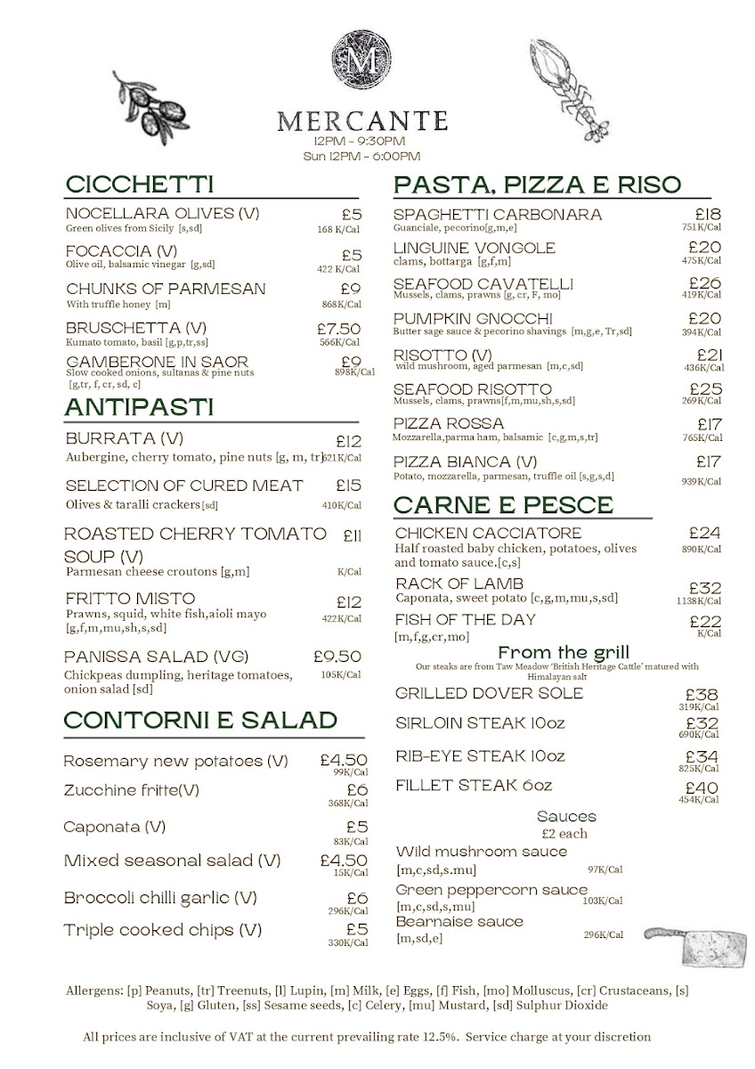 Menu - Mercante Restaurant photo 2