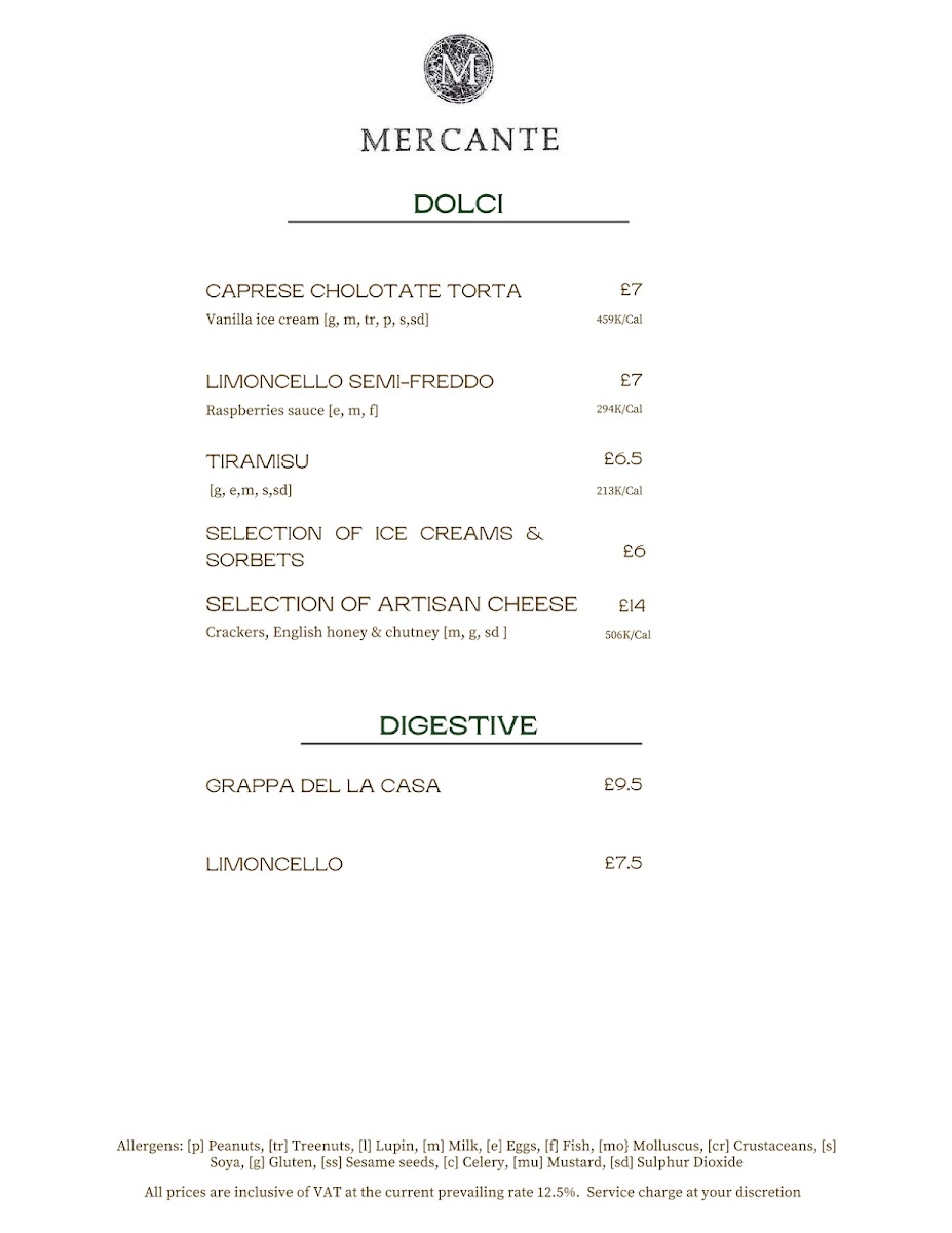Menu - Mercante Restaurant photo 5