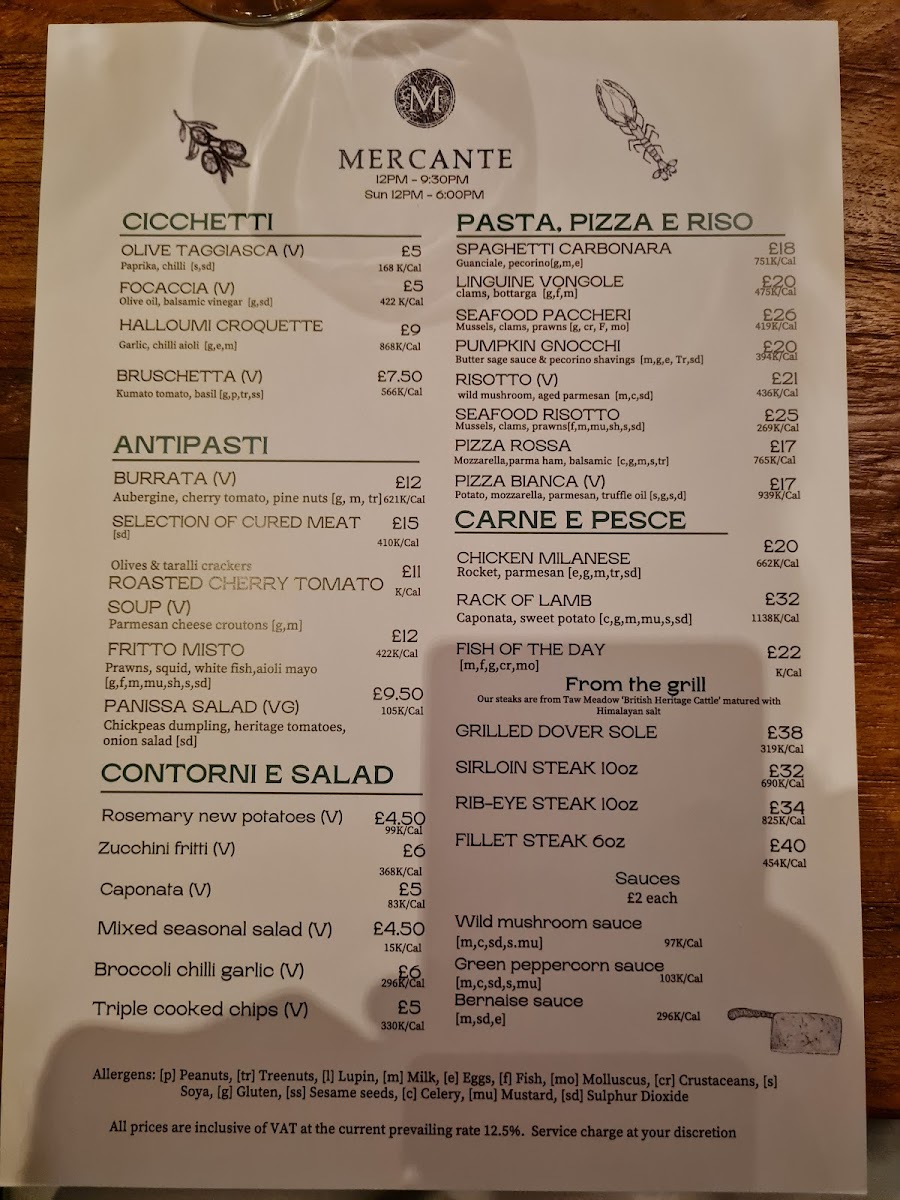 Menu - Mercante Restaurant photo 6
